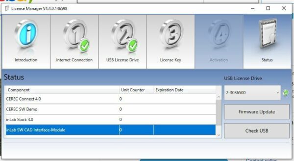 Sirona Inlab SW software - CAD Interface-Module license with usb dongle